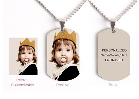 Pendentif + chaine en acier inoxydable à Personnaliser,