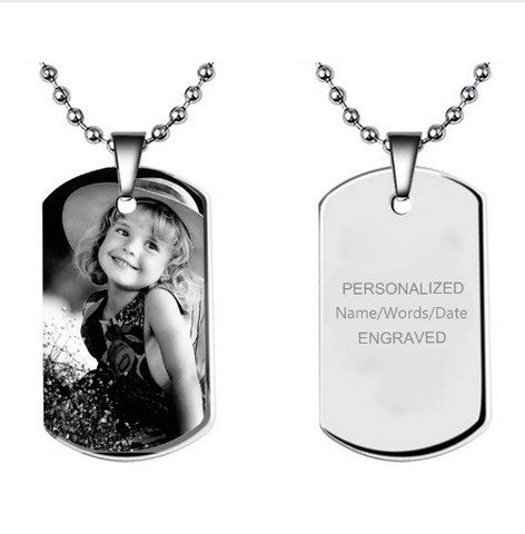 Pendentif + chaine en acier inoxydable à Personnaliser,