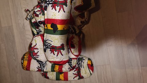 Pencil case in African wax loincloth fabric,