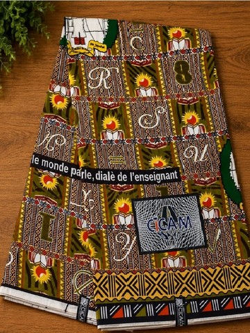 Tissu pagne wax Journée des enseignant(e)s Cameroun,