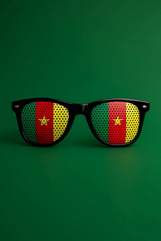 Cameroon Flag Sunglasses, Lunettes de soleil, Drapeau national, supporters Cameroun,Self-adhesive stickers, temporary tattoo Cameroon,Drapeau main supporters Cameroun