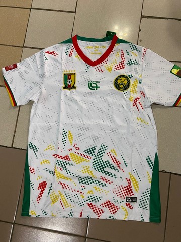 Maillot de Football Officiel Cameroun 2026, Cameroon white Football Jersey,Maillot Cameroun, personalisable, blanc, vert, rouge, Football, Lions indomptables Fourteen, Official,
