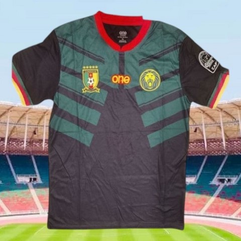  Cameroon Black Football Jersey,Maillot Cameroun, noir Football, Lions indomptables,