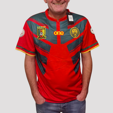  Cameroon Red Football Jersey, Cameroun, blanc, vert rouge, Football,