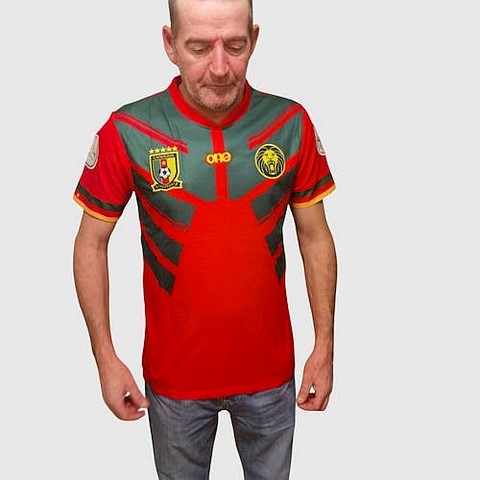  Cameroon Red Football Jersey, Cameroun, blanc, vert rouge, Football,