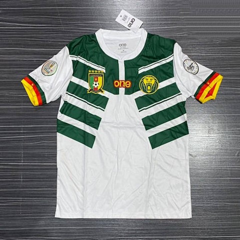  Cameroon White Football Jersey,Maillot Cameroun, personalisable, blanc, vert, rouge, Football, Lions indomptables One ,