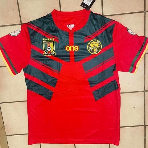  Cameroon Red Football Jersey, Cameroun, blanc, vert rouge, Football,
