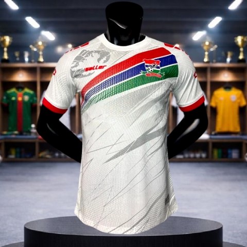 Maillot de Football Gambie, ​blanc, Can, Caf, Afrique, Soccer, Africa, maillots pays africains,
