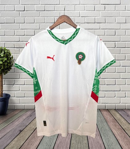Maillot de Football blanc, Maroc, équipe nationale, drapeau, 