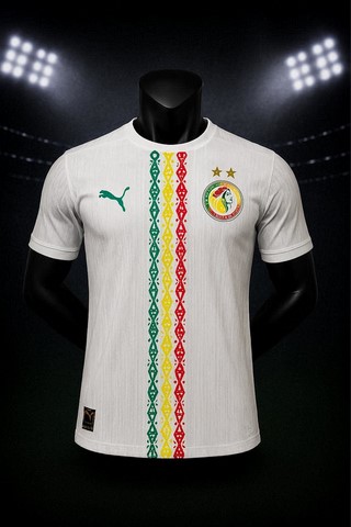Maillot de Football Sénégal, 2025  blanc, équipe nationale, Les Lions de la Téranga, Can 2025/26, Can, Caf Afrique, soccer Africa,