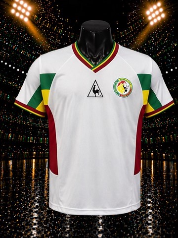 Maillot de Football Sénégal Rétro 2002, blanc, équipe nationale, drapeau, 