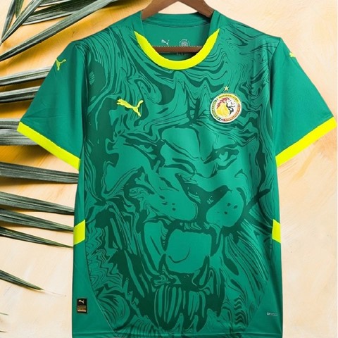 Maillot de Football Sénégal, 2025  vert, équipe nationale, Les Lions de la Téranga, Can 2025/26, Can, Caf Afrique, soccer Africa,