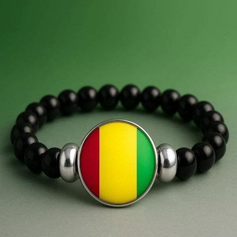 Bracelet Perles drapeau Guinée