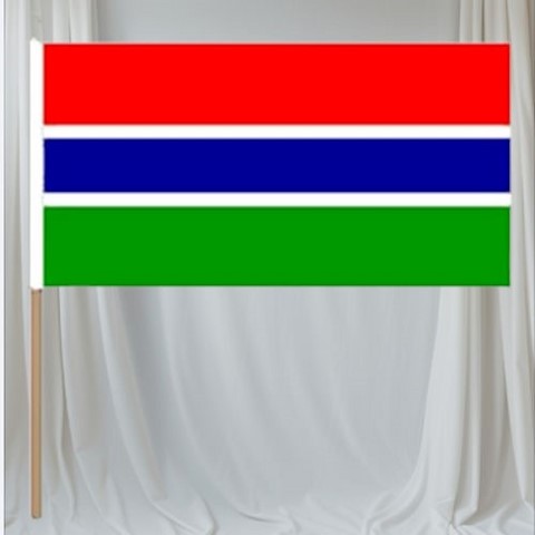 Drapeau main Gambie, Supporters, Fans, Football, Cameroun