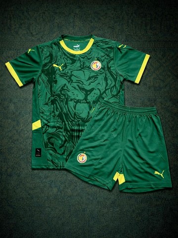Ensemble Football Enfant Maillot + Short, vert, Sénégal,
