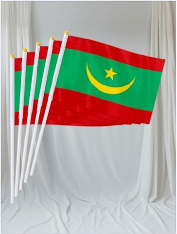 Drapeau mains Mauritanie, lot de 5/10/20/50/100 pieèces,