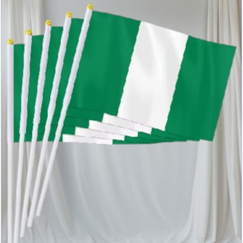 Drapeau mains Nigeria, lot de 5/10/20/50/100 pieèces,