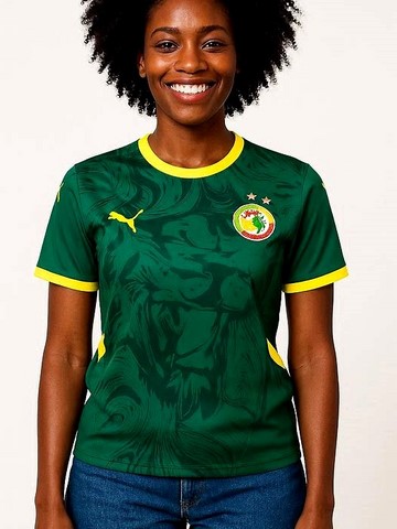 Maillot de Football Sénégal, 2025  vert, équipe nationale, Les Lions de la Téranga, Can 2025/26, Can, Caf Afrique, soccer Africa,