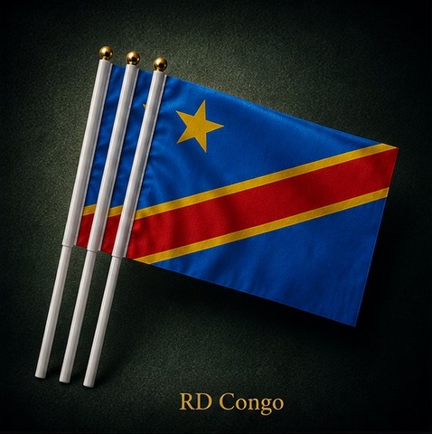 Drapeau mains Congo RDC, lot de 5/10/20/50/100 pieèces,