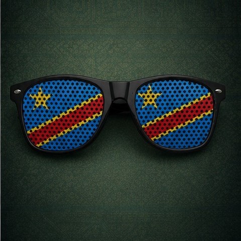 Lunettes de soleil drapeau national Congo RDC;
