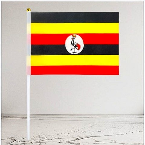 Drapeau main Ouganda, Supporters, Fans, Football, Cameroun