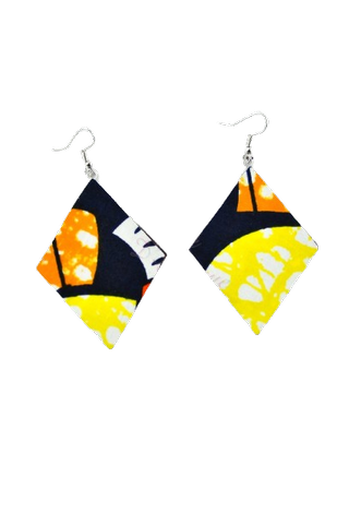 Boucles d'oreilles en tissu pagne wax africain,
