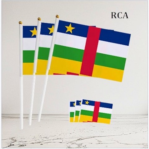 Drapeau main République centrafricaine RCA , Supporters, Fans, Football, Cameroun