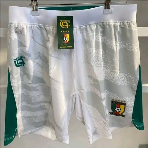  Short Cameroun, Jersey blanc, Football, Cameroun, Lions indomptables, Fourteen,
