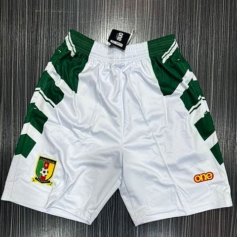  Short Cameroun, Jersey Blanc, Football, Lions indomptables,