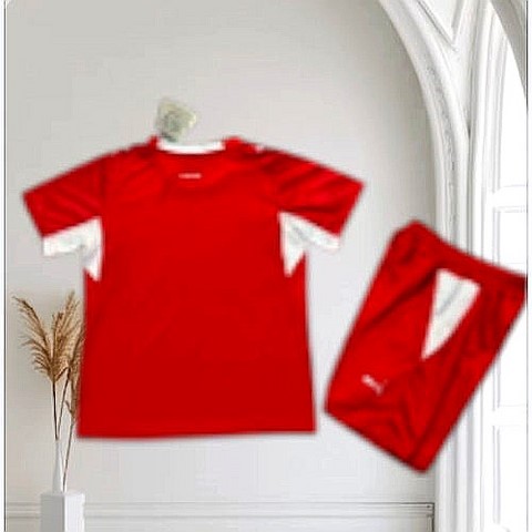 Ensemble Maillot + Short Football kids Switzerland 2026, rouge, version fan, Jerseys soccer, Puma, Djankawax, 