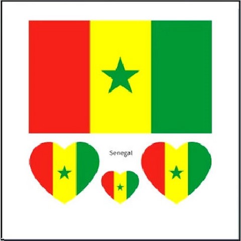 Autocollant,tatouage temporaire football drapeau Cameroun,