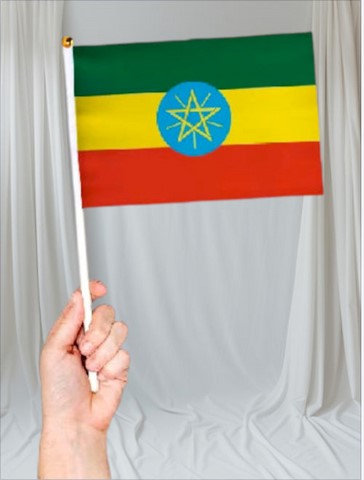 Drapeau mains Ethiopie, lot de 5/10/20/50/100 pieèces,