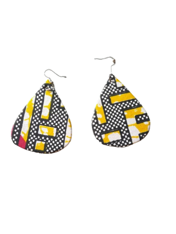 Boucles d'oreilles en tissu pagne wax africain,