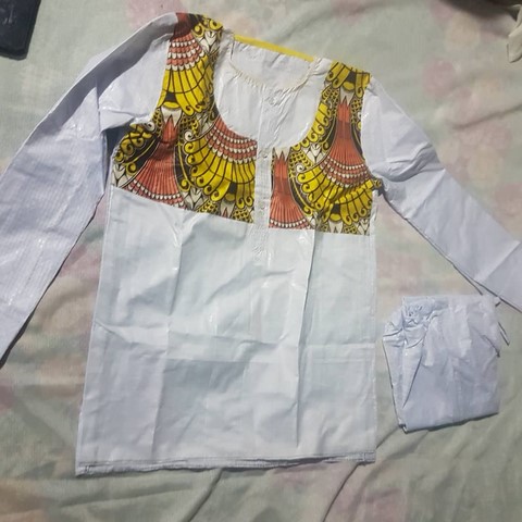 Ensemble homme en tissu pagne wax, djankawax, vêtements, couple, Cameroun,