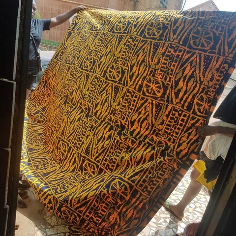 Housse de couette réversible + 4 taies en tissu pagne wax, Djankawax Creation,