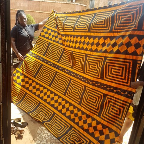 Housse de couette réversible + 4 taies en tissu pagne wax, Djankawax Creation,