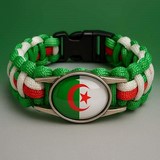 Bracelet plaque acier, Drapeau national, supporters ,Drapeau, fans supporters, Algérie,