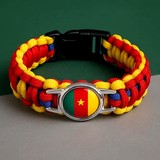 Bracelet plaque acier, Drapeau national, supporters ,Drapeau, fans supporters, Cameroun