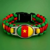 Cameroon flag steel plate bracelet,Bracelet plaque acier, Drapeau national, supporters ,Drapeau, fans supporters, Cameroun