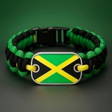 Bracelet plaque acier Drapeau Jamaïque, national, supporters ,Drapeau, fans supporters,