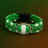 Bracelet plaque acier, Drapeau national, supporters ,Drapeau, fans supporters, Nigéria