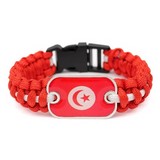 Bracelet plaque acier, Drapeau national, supporters ,Drapeau, fans supporters, Algérie,