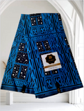 Ndop Bamiléké Cameroun bleu, 6 yard, Djankawax, tissus pagnes, wax,