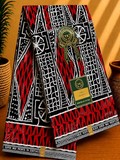 Ndop Bamiléké Cameroun 6 yard, rouge, Djankawax, tissus pagnes, wax,