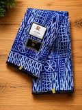 Ndop Bamiléké Cameroun bleu, 6 yard, Djankawax, tissus pagnes, wax,