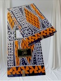 Ndop Bamiléké Cameroun 6 yard, orange, Djankawax, tissus pagnes, wax,