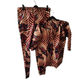 Ensemle pantalon et tunique en tissu pagne wax, Cameroun, djankawax,
