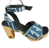 Sandales mixte en tissu Ndop Cameroun, chaussures, wax, Djankawax custom,