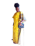 Robe africaine, Gant, Gandoura, longue en tissu pagne wax du Cameroun,