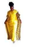 Robe africaine, Gant, Gandoura, longue en tissu pagne wax du Cameroun,